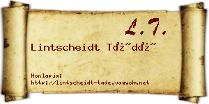 Lintscheidt Tádé névjegykártya
